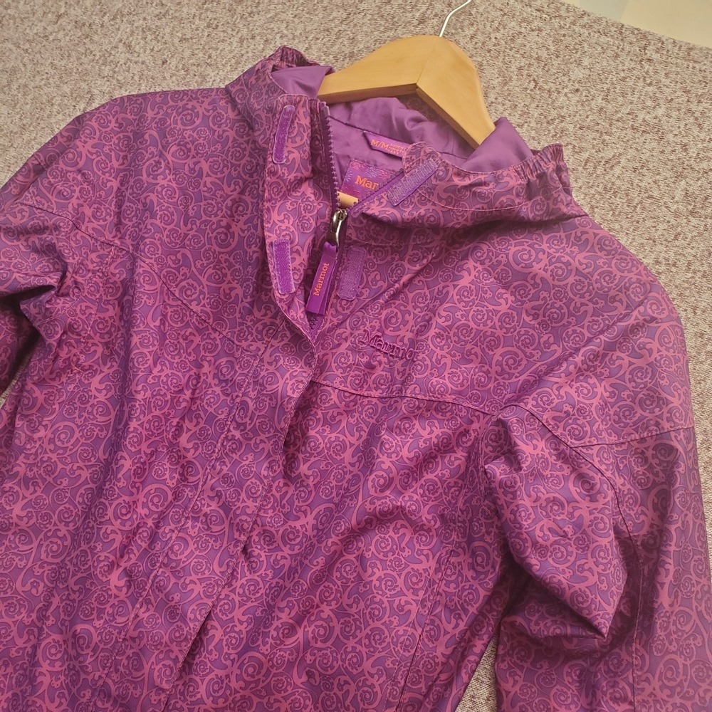 Marmot Waterproof Jacket Youth Girls (M) Medium Purple Swirl Style 56750